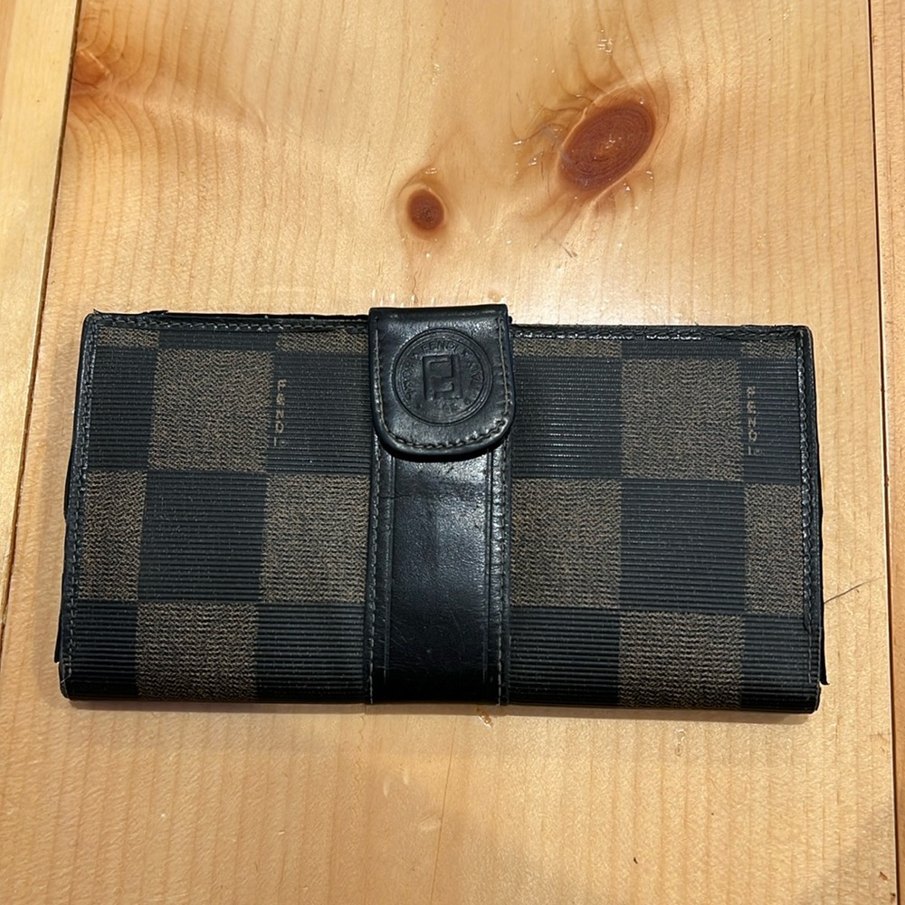 Fendi vintage checker board wallet